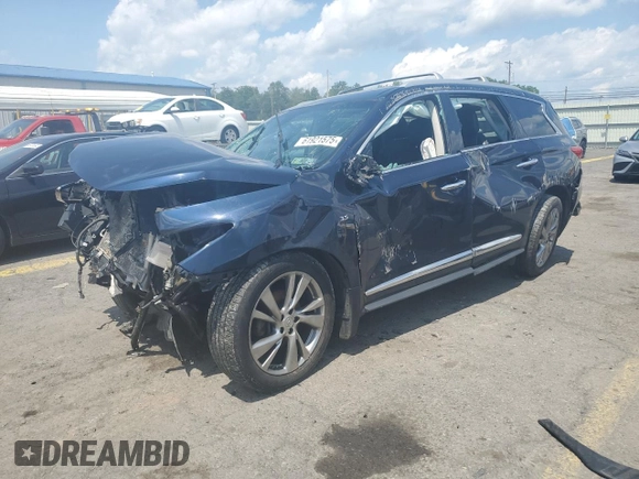 2015 Infiniti QX60 z VIN 5N1AL0MM3FC553463, wystawiony jako Copart lot #61921575 z przebiegiem Nie podano mil oraz Szkoda całkowita • Salvage title. Historia ofert i sprzedaży dostępna na DreamBid. Obrazek 1.