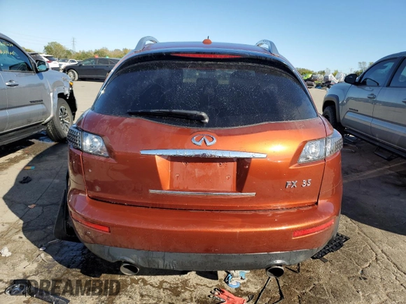 2006 Infiniti FX35 with VIN JNRAS08WX6X205462, listed as a Copart auction lot 75067994 with 139,231 mi miles and Salvage Title. Bid and sale history available at carsss.com. Image 6.