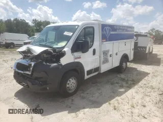 2022 Ram ProMaster with VIN 3C7WRVKG1NE141894, listed as a Copart auction lot 42490895 with 55,907 mi miles and Salvage Title. Bid and sale history available at DreamBid. Image 1.