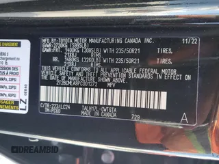 2023 Lexus RX 500h F Sport Performance with VIN 2T2BCMEA8PC001272, listed as a Copart auction lot 78312444 with 10,966 mi miles and Salvage title. Bid and sale history available at DreamBid. Image 14.