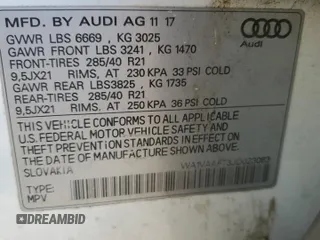 2018 Audi Q7 Prestige z VIN WA1VAAF73JD023063, wystawiony jako Copart lot #49678315 z przebiegiem 93 334 mil mil oraz Szkoda całkowita • Salvage title. Historia ofert i sprzedaży dostępna na DreamBid. Obrazek 15.