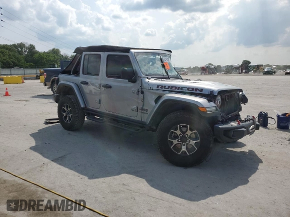 2018 Jeep Wrangler Unlimited Rubicon with VIN 1C4HJXFG4JW236436, listed as a Copart auction lot 60782365 with Not provided miles and Salvage title. Bid and sale history available at DreamBid. Image 4.