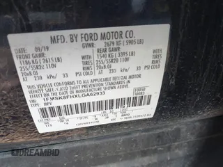 2020 Ford Explorer Limited z VIN 1FMSK8FHXLGA62933, wystawiony jako IAAI lot #42409662 z przebiegiem Nie podano mil oraz . Historia ofert i sprzedaży dostępna na DreamBid. Obrazek 9.