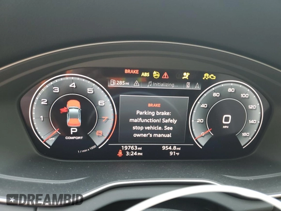 2023 Audi Q5 S line Prestige z VIN WA1FAAFY1P2124068, wystawiony jako Copart lot #60449165 z przebiegiem 19 763 mil mil oraz Szkoda całkowita • Salvage title. Historia ofert i sprzedaży dostępna na DreamBid. Obrazek 9.