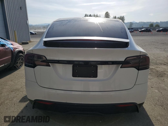 2022 Tesla Model X with VIN 7SAXCDE51NF342652, listed as a Copart auction lot 42756105 with Not Provided miles and Salvage Title. Bid and sale history available at DreamBid. Image 6.