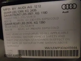2013 Audi Q5 Premium Plus with VIN WA1LFAFP3DA045644, listed as a IAAI auction lot 42623579 with 188,531 mi miles and . Bid and sale history available at DreamBid. Image 9.