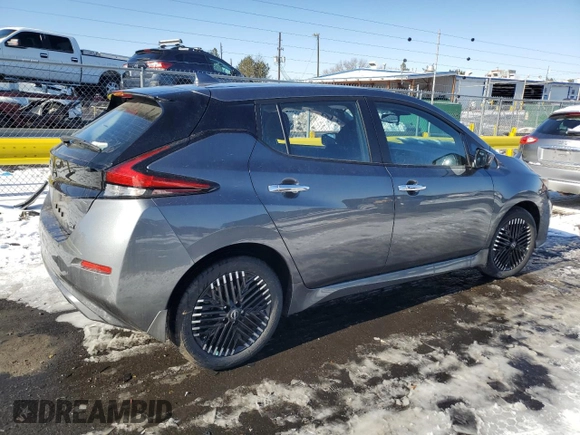 2025 Nissan LEAF SV Plus with VIN 1N4CZ1CV7SC565286, listed as a Copart auction lot 42602975 with 207 mi miles and Salvage Title. Bid and sale history available at carsss.com. Image 3.