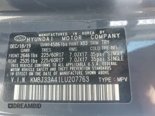 2020 Hyundai Tucson Value с VIN KM8J33A41LU207763, выставлен на аукционе Copart как лот 54061245 с пробегом 57 865 миль миль и Списание • Salvage title. История ставок и продаж доступна на DreamBid. Изображение 12.