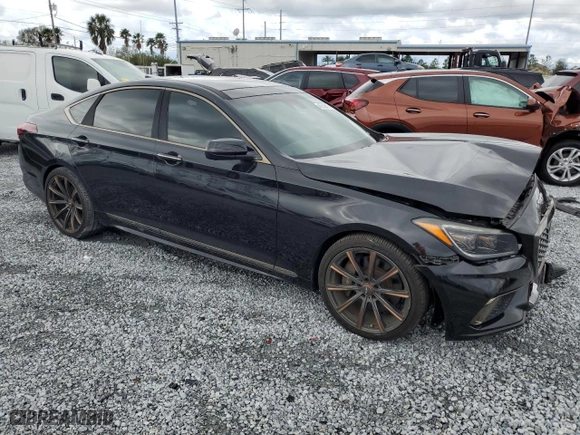 2018 Genesis G80 3.3T Sport with VIN KMHGN4JB3JU268389, listed as a Copart auction lot 45352615 with 61,112 mi miles and Salvage Title. Bid and sale history available at carsss.com. Image 4.