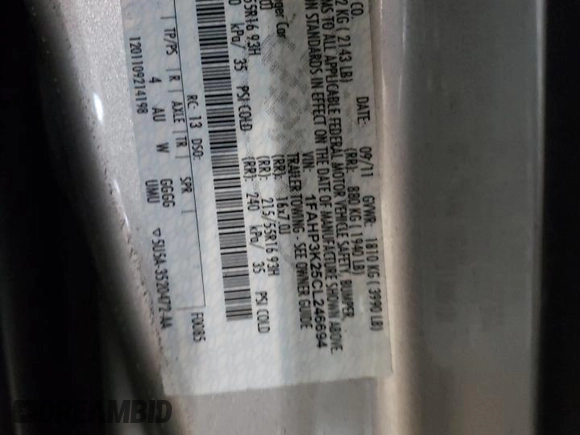 2012 Ford Focus SE z VIN 1FAHP3K25CL246694, wystawiony jako Copart lot #59591645 z przebiegiem 222 330 mil mil oraz Szkoda całkowita • Salvage title. Historia ofert i sprzedaży dostępna na DreamBid. Obrazek 12.