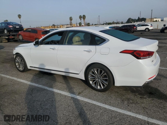 2017 Genesis G80 3.8L with VIN KMHGN4JE3HU196064, listed as a Copart auction lot 43457495 with 45,171 mi miles and Salvage Title. Bid and sale history available at DreamBid. Image 2.