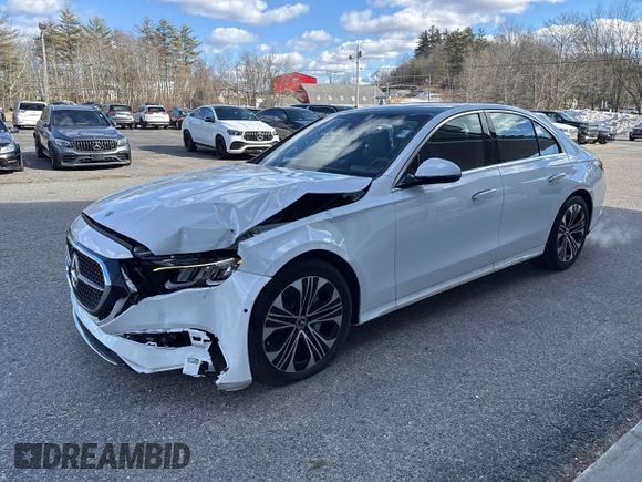 2025 Mercedes-Benz E 350 with VIN W1KLF4HB9SA111397, listed as a IAAI auction lot 41761722 with 50 mi miles and . Bid and sale history available at DreamBid. Image 2.
