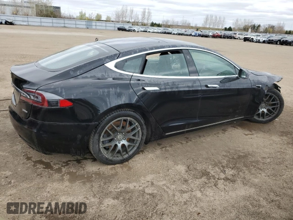 2017 Tesla Model S 100D with VIN 5YJSA1E21HF218273, listed as a Copart auction lot 55598075 with Not provided miles and Salvage title. Bid and sale history available at DreamBid. Image 3.