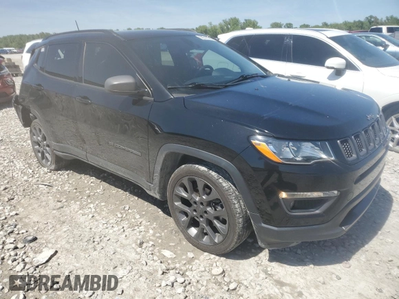 2021 Jeep Compass 80th Anniversary with VIN 3C4NJCEB2MT561243, listed as a Copart auction lot 56518395 with 65,232 mi miles and Salvage title. Bid and sale history available at DreamBid. Image 4.