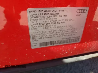 2016 Audi Q3 Premium Plus with VIN WA1BFCFS6GR015295, listed as a Copart auction lot 76008214 with 58,843 mi miles and Salvage title. Bid and sale history available at DreamBid. Image 15.