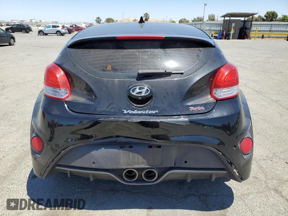 2016 Hyundai Veloster Turbo with VIN KMHTC6AE8GU281075, listed as a Copart auction lot 61605505 with 125,904 mi miles and Salvage title. Bid and sale history available at DreamBid. Image 6.