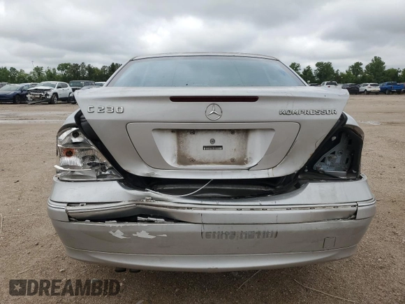 2004 Mercedes-Benz C 230 Kompressor with VIN WDBRF40J84F452074, listed as a Copart auction lot 56025015 with Not provided miles and Salvage title. Bid and sale history available at DreamBid. Image 6.