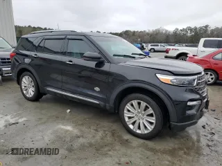 2023 Ford Explorer King Ranch with VIN 1FM5K7LC9PGB90571, listed as a Copart auction lot 47583725 with 34,409 mi miles and Salvage Title. Bid and sale history available at carsss.com. Image 4.