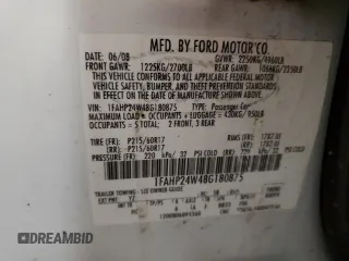 2008 Ford Taurus SEL with VIN 1FAHP24W48G180875, listed as a Copart auction lot 81518704 with 223,464 mi miles and Clean Title. Bid and sale history available at carsss.com. Image 13.