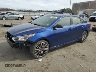 2021 Kia Forte GT with VIN 3KPF44AC0ME288758, listed as a Copart auction lot 49684655 with 77,742 mi miles and Salvage Title. Bid and sale history available at carsss.com. Image 1.