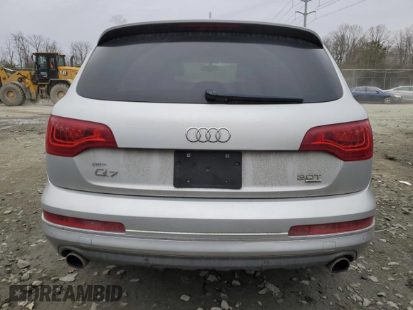 2015 Audi Q7 Premium Plus with VIN WA1LGAFE7FD020758, listed as a Copart auction lot 57027935 with 117,329 mi miles and Non repairable. Bid and sale history available at DreamBid. Image 6.