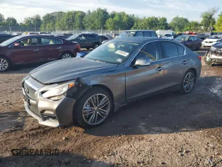 2015 Infiniti Q50 Sport with VIN JN1BV7AR2FM414563, listed as a Copart auction lot 62896535 with 133,924 mi miles and Salvage title. Bid and sale history available at DreamBid. Image 1.