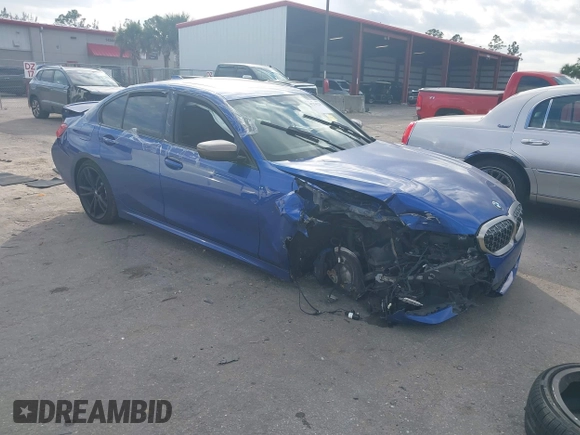 2020 BMW 3 Series M340i xDrive with VIN WBA5U9C00LA379345, listed as a IAAI auction lot 41256225 with 57,856 mi miles and . Bid and sale history available at DreamBid. Image 1.