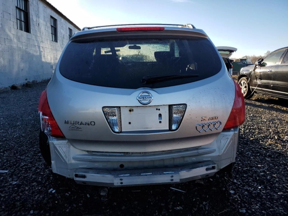 2005 Nissan Murano S with VIN JN8AZ08W25W431788, listed as a Copart auction lot 80266084 with 143,849 mi miles and Salvage Title. Bid and sale history available at carsss.com. Image 6.