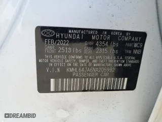 2022 Hyundai Sonata SEL with VIN KMHL64JA6NA205992, listed as a Copart auction lot 50909535 with 13,233 mi miles and Salvage Title. Bid and sale history available at carsss.com. Image 14.