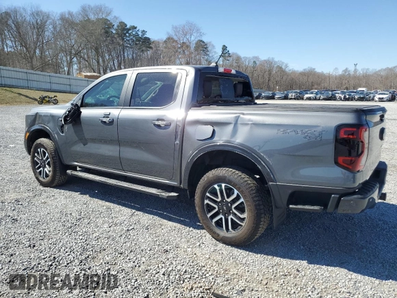 2024 Ford Ranger LARIAT with VIN 1FTER4KP8RLE39889, listed as a Copart auction lot 47591765 with 7,641 mi miles and Salvage Title. Bid and sale history available at carsss.com. Image 2.