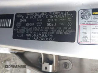 2010 Kia Forte EX z VIN KNAFU4A27A5834628, wystawiony jako IAAI lot #42123726 z przebiegiem 89 402 mil mil oraz . Historia ofert i sprzedaży dostępna na DreamBid. Obrazek 9.