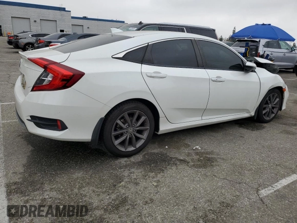 2020 Honda Civic Sedan EX with VIN 19XFC1F31LE203564, listed as a Copart auction lot 50192725 with 64,260 mi miles and Salvage Title. Bid and sale history available at carsss.com. Image 3.