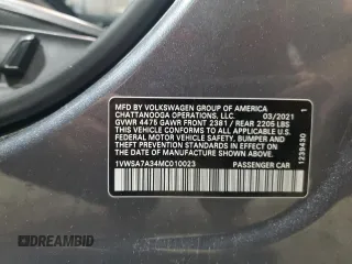 2021 Volkswagen Passat SE z VIN 1VWSA7A34MC010023, wystawiony jako Copart lot #55831605 z przebiegiem 105 235 mil mil oraz Szkoda całkowita • Salvage title. Historia ofert i sprzedaży dostępna na DreamBid. Obrazek 12.