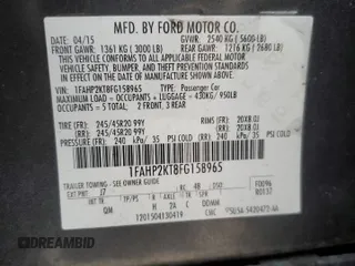 2015 Ford Taurus SHO with VIN 1FAHP2KT8FG158965, listed as a Copart auction lot 89404715 with 122,032 mi miles and Salvage Title. Bid and sale history available at DreamBid. Image 14.