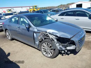 2017 Genesis G80 3.8L with VIN KMHGN4JE1HU195673, listed as a IAAI auction lot 41848806 with 147,327 mi miles. Bid and sale history available at carsss.com. Image 1.