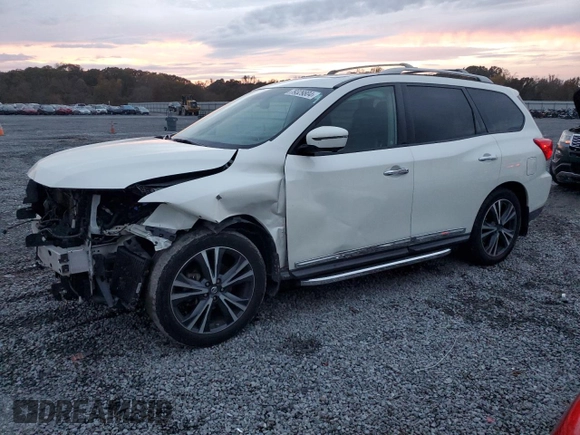 2018 Nissan Pathfinder Platinum with VIN 5N1DR2MMXJC616722, listed as a Copart auction lot 79329804 with 106,343 mi miles and Salvage title. Bid and sale history available at DreamBid. Image 1.