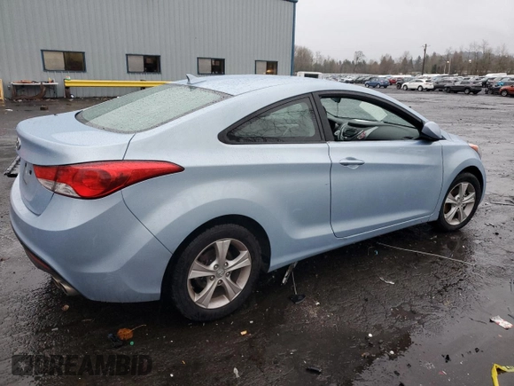 2013 Hyundai Elantra Coupe GS PZEV with VIN KMHDH6AE1DU003717, listed as a Copart auction lot 85596674 with 71,453 mi miles and Salvage Title. Bid and sale history available at carsss.com. Image 3.