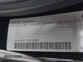 2014 Audi A6 Premium Plus with VIN WAUGFAFC1EN164580, listed as a IAAI auction lot 42220550 with 112,528 mi miles and . Bid and sale history available at DreamBid. Image 9.