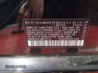 2024 Volkswagen Jetta S z VIN 3VW5M7BU1RM076143, wystawiony jako IAAI lot #42786512 z przebiegiem 30 201 mil mil oraz . Historia ofert i sprzedaży dostępna na DreamBid. Obrazek 25.