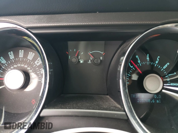 2012 Ford Mustang Premium with VIN 1ZVBP8AM9C5222867, listed as a Copart auction lot 62659515 with 205,708 mi miles and Salvage title. Bid and sale history available at DreamBid. Image 9.