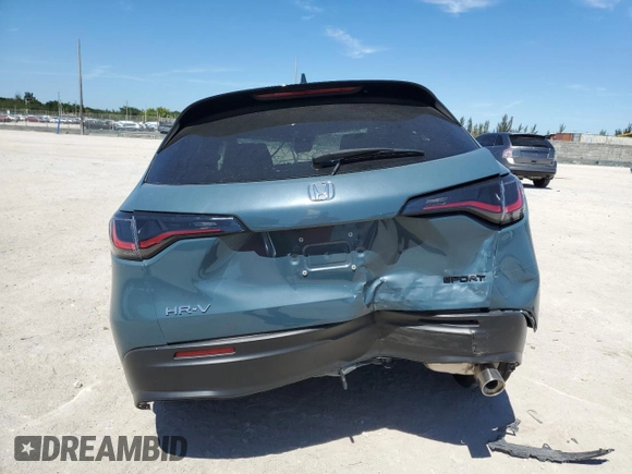 2024 Honda HR-V Sport with VIN 3CZRZ1H58RM759440, listed as a Copart auction lot 50088575 with 6,696 mi miles and Non Repairable. Bid and sale history available at DreamBid. Image 6.