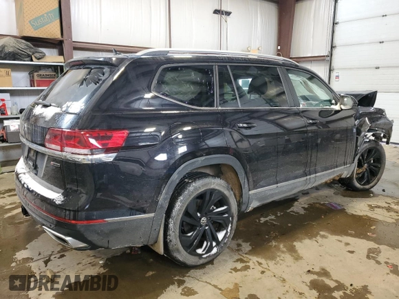 2022 Volkswagen Atlas SEL with VIN 1V2BR2CAXNC537557, listed as a Copart auction lot 44645335 with 48,374 mi miles and Salvage title. Bid and sale history available at DreamBid. Image 3.