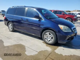 2005 Honda Odyssey EX-L z VIN 5FNRL38655B135878, wystawiony jako Copart lot #47026815 z przebiegiem 165 230 mil mil oraz Czysty tytuł • Clean title. Historia ofert i sprzedaży dostępna na DreamBid. Obrazek 4.