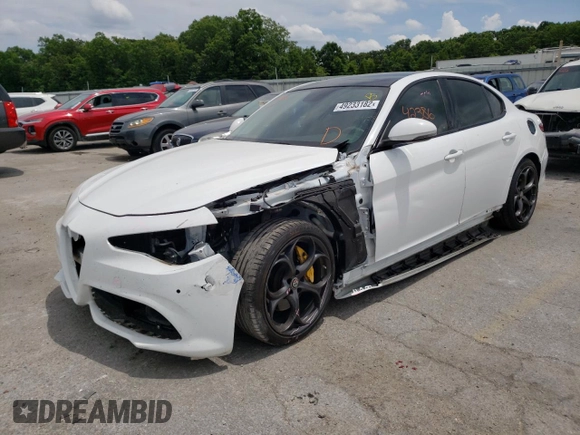 2018 Alfa Romeo Giulia Ti Sport with VIN ZARFAECN2J7574867, listed as a Copart auction lot 49233182 with 42,386 mi miles and Salvage Title. Bid and sale history available at carsss.com. Image 2.