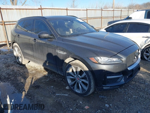 2017 Jaguar F-Pace 35t R-Sport with VIN SADCL2BV5HA894161, listed as a IAAI auction lot 41452763 with 57,281 mi miles and . Bid and sale history available at DreamBid. Image 1.