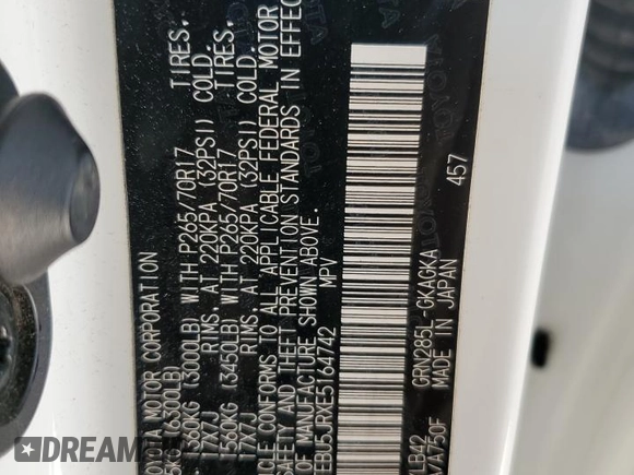 2014 Toyota 4Runner Limited with VIN JTEBU5JRXE5164742, listed as a Copart auction lot 52382975 with 161,392 mi miles and Salvage Title. Bid and sale history available at DreamBid. Image 13.