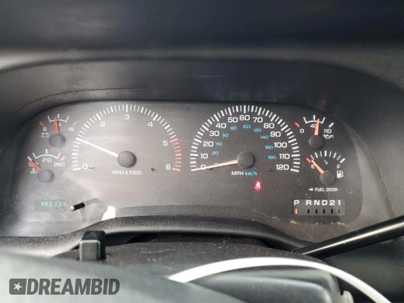 2001 Dodge 1500 with VIN 3B7HF13Y31G731107, listed as a Copart auction lot 43617755 with 143,333 mi miles and Salvage title. Bid and sale history available at DreamBid. Image 9.