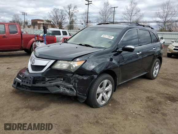 2010 Acura MDX Technology Pkg with VIN 2HNYD2H67AH502605, listed as a Copart auction lot 53177065 with 266,353 mi miles and Salvage Title. Bid and sale history available at carsss.com. Image 1.