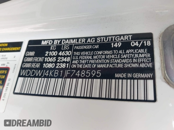 2018 Mercedes-Benz C 300 с VIN WDDWJ4KB1JF748595, выставлен на аукционе IAAI как лот 40413383 с пробегом 58 112 миль миль и . История ставок и продаж доступна на DreamBid. Изображение 9.