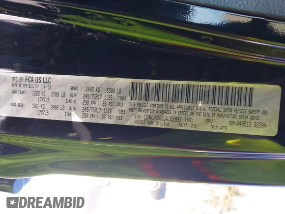 2018 Jeep Wrangler Unlimited Sport с VIN 1C4HJXDG5JW182891, выставлен на аукционе IAAI как лот 41580812 с пробегом 91 122 миль миль и . История ставок и продаж доступна на DreamBid. Изображение 9.